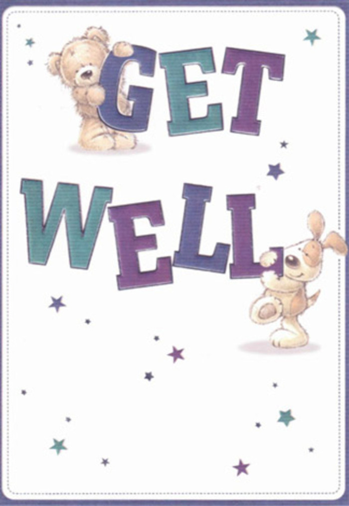 A celebration of gentle encouragement and neighbourhood care is perfectly captured on this get well card-a scene that feels at home in the tranquil backstreets of Belsize Park. The illustration features a sweet-faced bear, softly textured as if inviting a comforting hug, and a floppy-eared puppy full of playful curiosity, the two of them surrounded by dancing stars in shades of violet, aqua, and indigo. These starbursts sprinkle the atmosphere with good wishes that seem to float through the air, a visual echo of well-placed blooms in a delicate arrangement. The bold, confident lettering in rich purples and teals stands out against an airy background, grounding the message in cheerful reassurance, like sunlight streaming through the windows of a local cafe near England's Lane. The artistry is tactile-one can imagine the softness of the bear's fur and the puppy's velvety ears-akin to the textures found in a freshly arranged bouquet. As I picture sending this card to a loved one along with a selection from Belsize Park Florist, I'm struck by the positivity and care woven into every inch. The mood is one of lightness and renewal, making it an ideal gesture to lift spirits and offer simple, heartfelt support within the Belsize Park community.